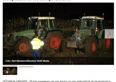 Tractor driver injuredd by tow rope